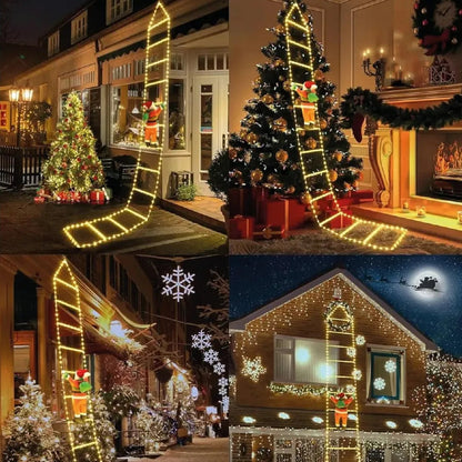 🎅🏻 Papa Noel Con Escalera De Luces (2 mts)🎅🏻
