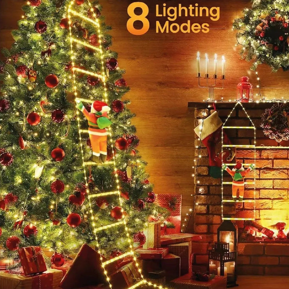 🎅🏻 Papa Noel Con Escalera De Luces (2 mts)🎅🏻