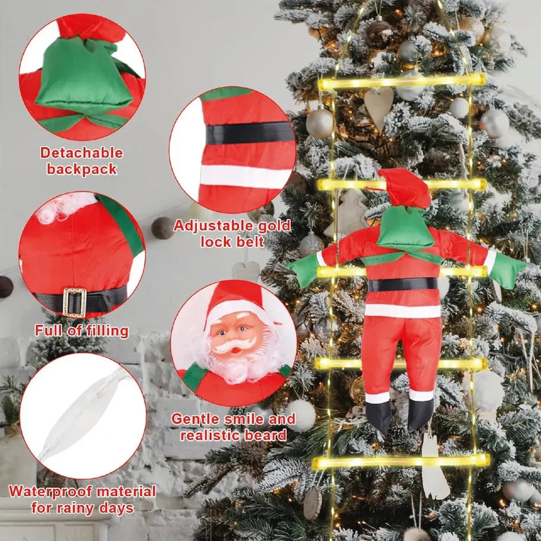 🎅🏻 Papa Noel Con Escalera De Luces (2 mts)🎅🏻