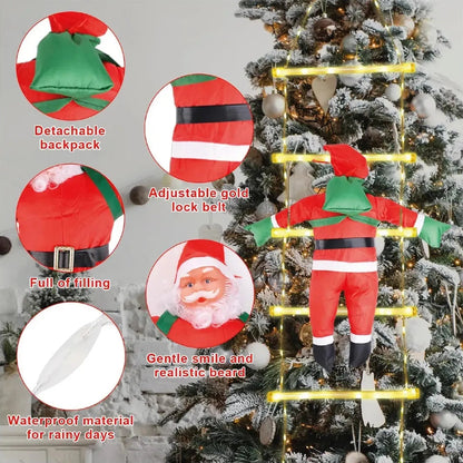 🎅🏻 Papa Noel Con Escalera De Luces (2 mts)🎅🏻